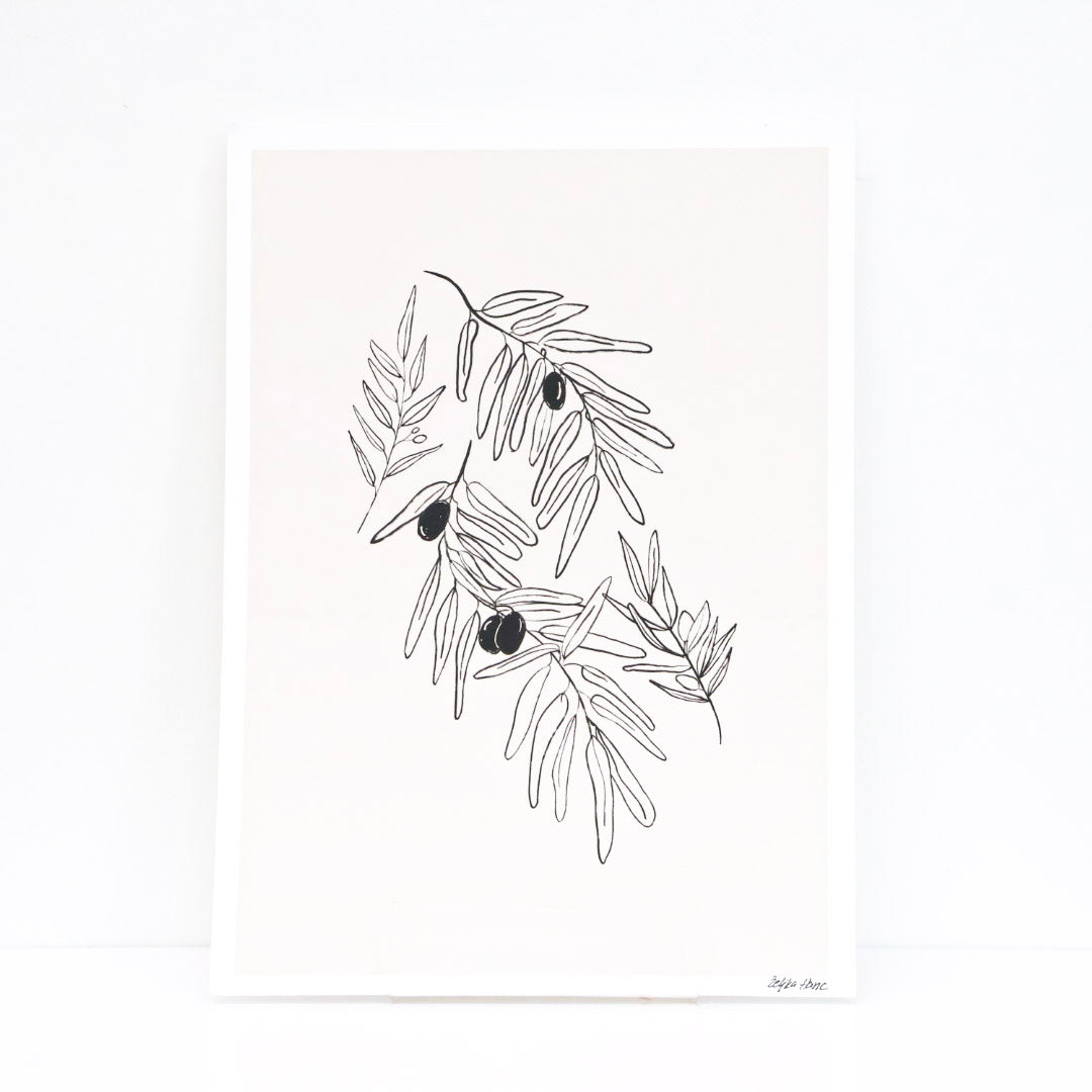 A4 Print ''Olive branches'', List living