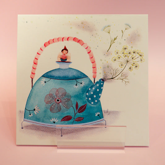 Voščilnica ''Deček in čajnik'', Zoki Art