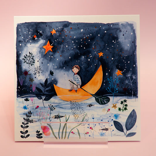 Voščilnica ''Deček in luna'', Zoki Art